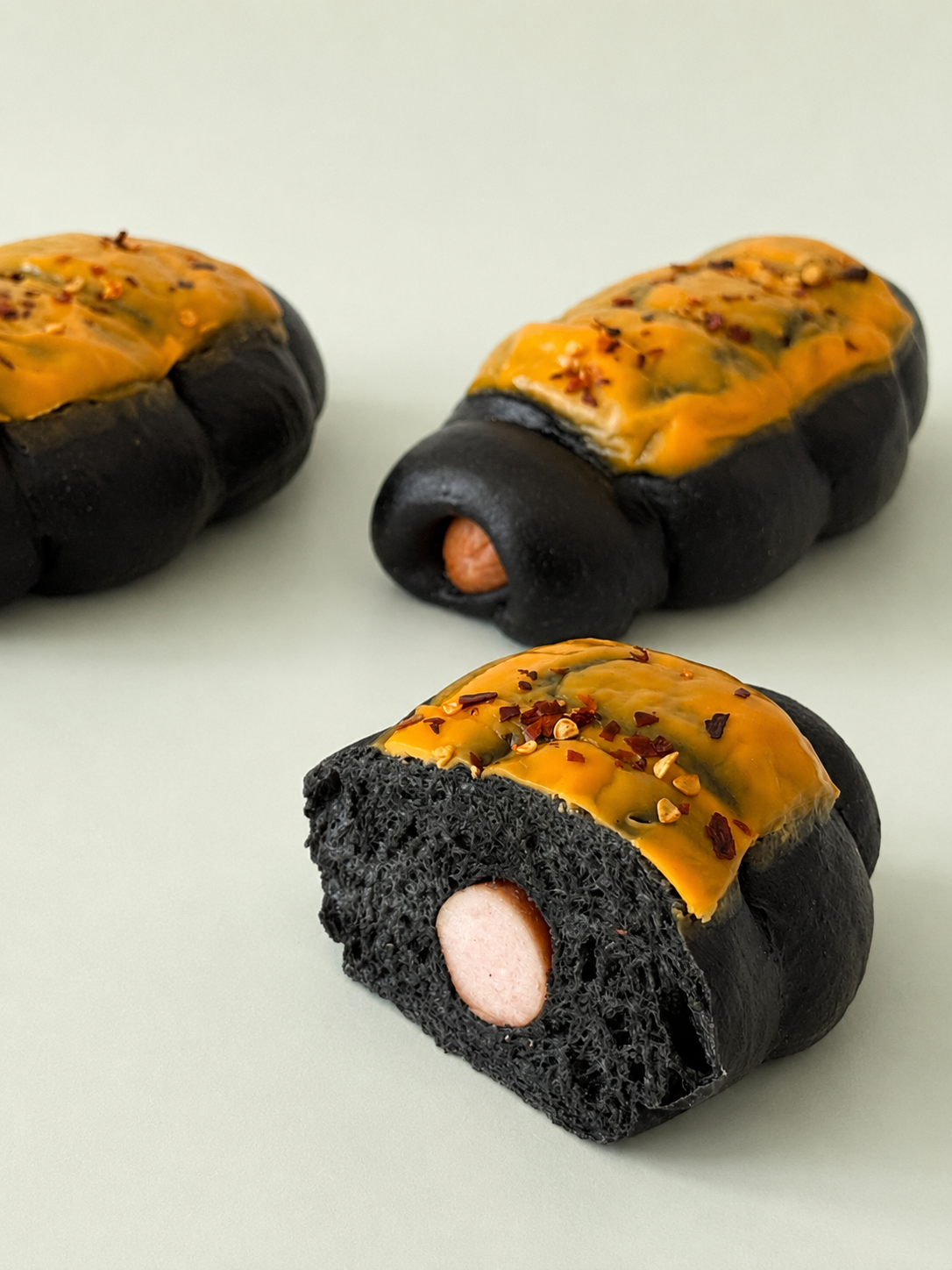 Squid Ink Sausage Bun