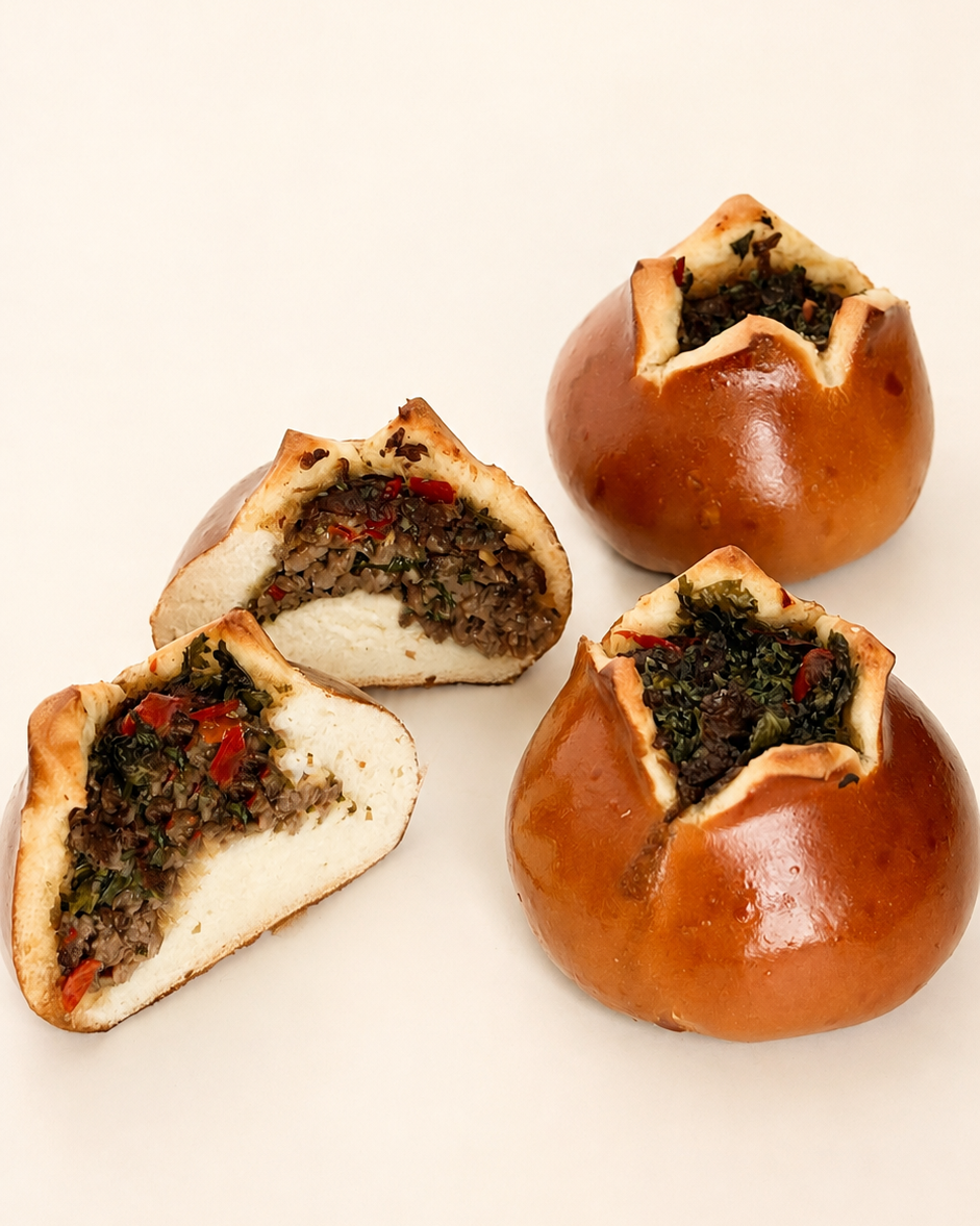 Sichuan Chilli Beef & Coriander Pretzel Bun